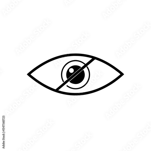 eye with slash  hidden view  icon on white backgro.svg