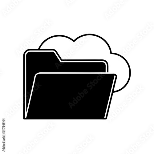 folder with cloud icon on white background  .svg