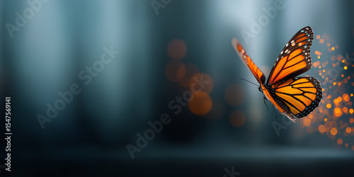  ambient background with monarch butterfly fly 