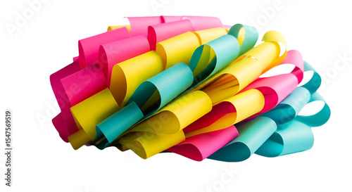 sticky notes in a fan arrangement.