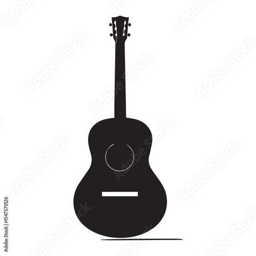 Black acoustic guitar silhouette illustration