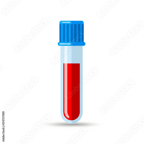 Medical Blood Test Tube Vector Illustration of a Sample in a Vial