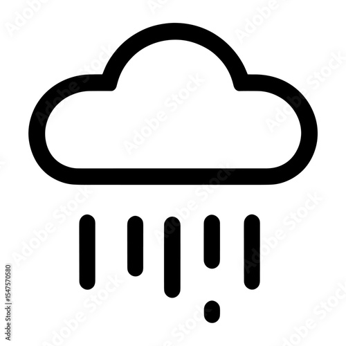 Rain and cloud simple black white vector
