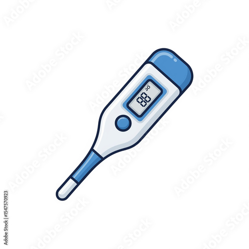 Digital Thermometer Illustration Medical Device Icon Design