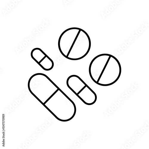 pills and capsule icon on white background  .svg