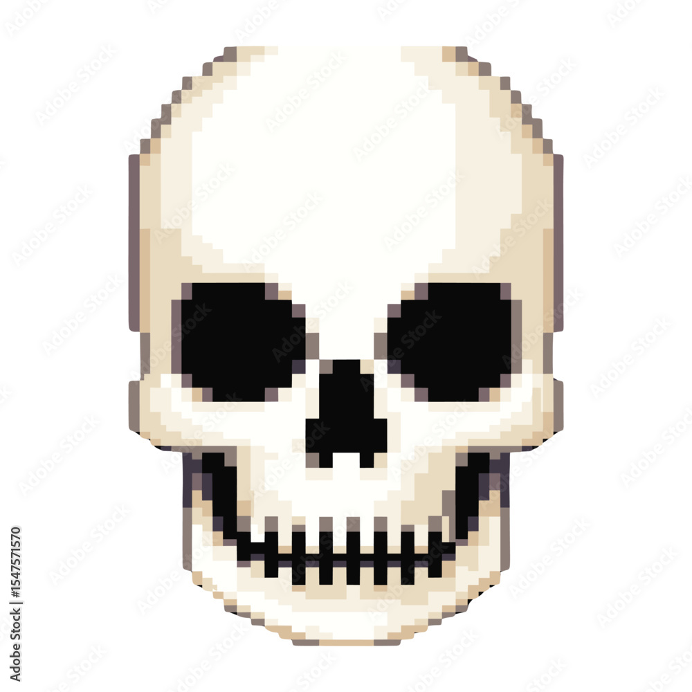 Fototapeta premium Skull icon background pixelated design vector