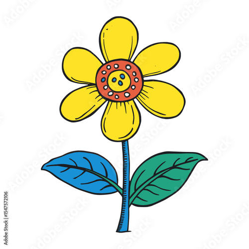 Flower illustration leaf art vector
