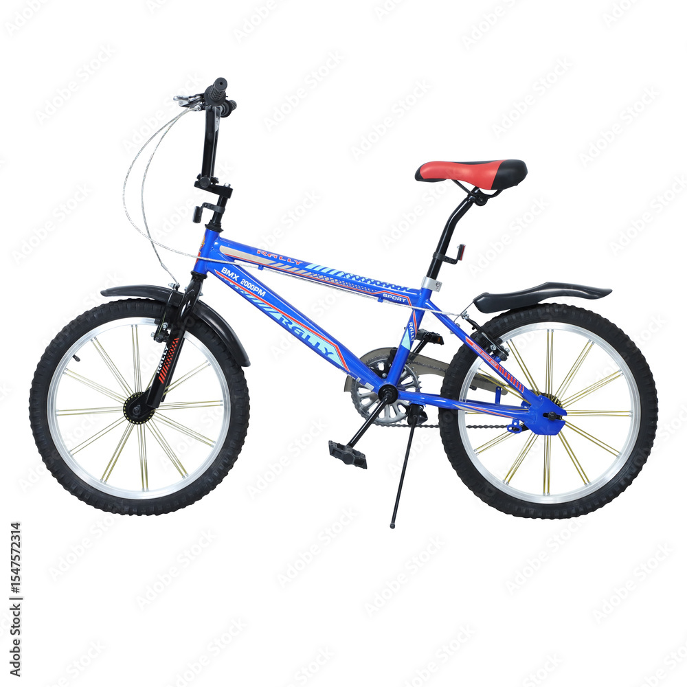 Fototapeta premium bicycle isolated on white background with Cayan black