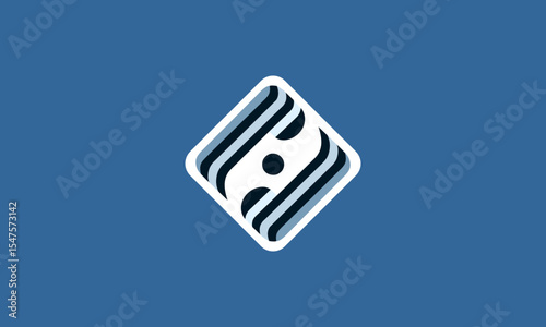 Absctract Geometric Vector Logo Design For AI Company