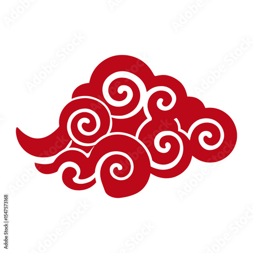 Red Chinese cloud icon decorative dynamite weaponry vector