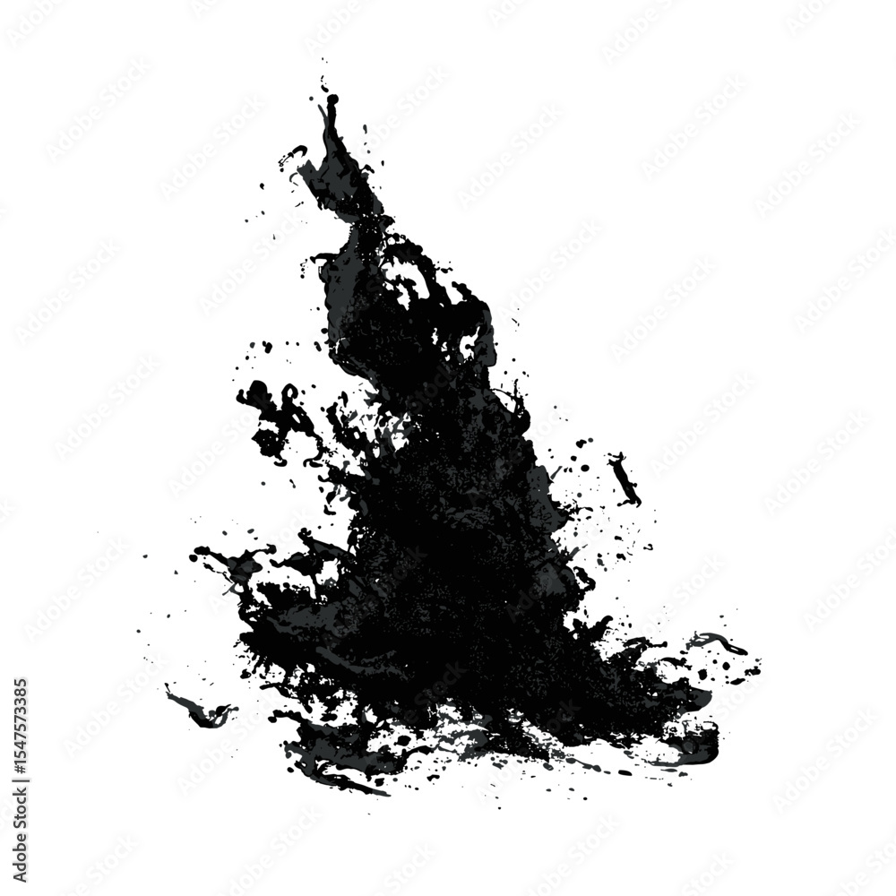 Obraz premium Black ink splash silhouette expression abstract vector