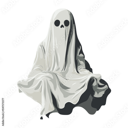 Floating ghost illustration meditation meditative vector