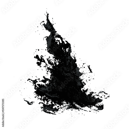 Black ink splash silhouette expression abstract vector