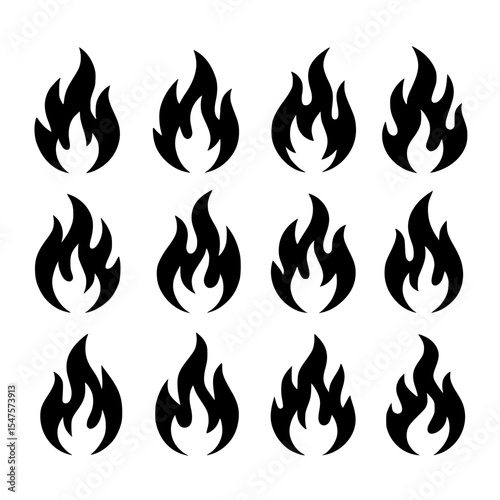 fire flames set