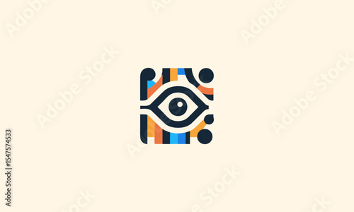 Absctract Geometric Vector Logo Design For AI Company
