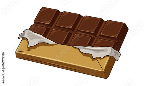 chocolate bar on white