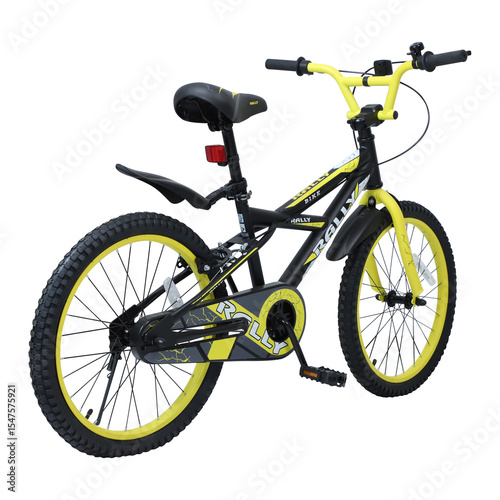 bicycle isolated on white background with green