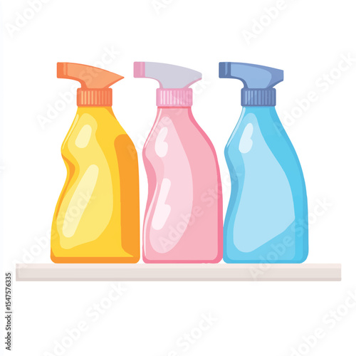 a detergent bottles on a simple shelf