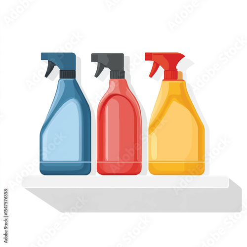 a detergent bottles on a simple shelf