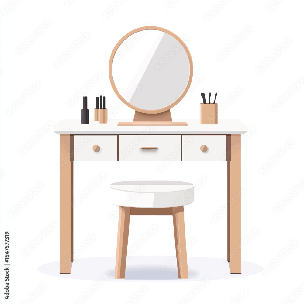 Fototapeta premium a dressing table with mirror and stool
