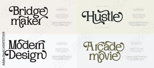 Elegant modern luxury alphabet logo font.  Typography elegant style alphabet fonts for beauty, calligraphy, decorative, glamour, boutique, fashion, brand, wedding, vintage design. vector illustration
