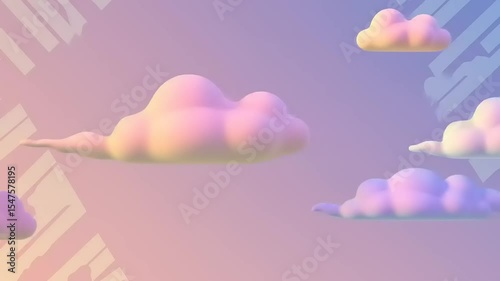 Soft pastel clouds floating in a dreamy sky with a subtle gradient background, evoking tranquility