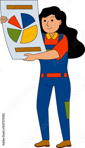 Man Presenting Pie Chart Illustration