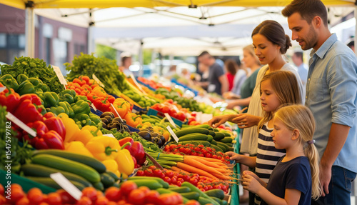Obraz na płótnie marché en famille