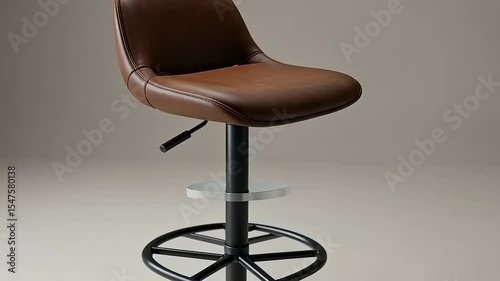 Stylish brown bar stool with a sleek design, set against a neutral background, ideal for modern interiors