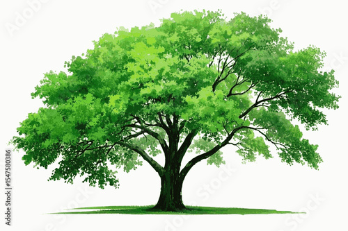 Ancient Sentinel Big tree isolated watercolor vector illustration svg