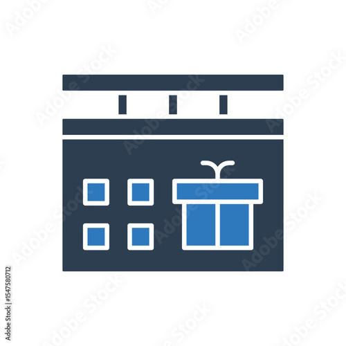 Calender Icon With Gift Sign Symbol