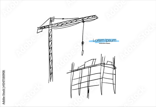 Building crane sketch