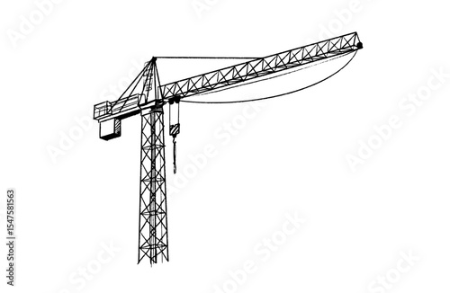 Building crane sketch
