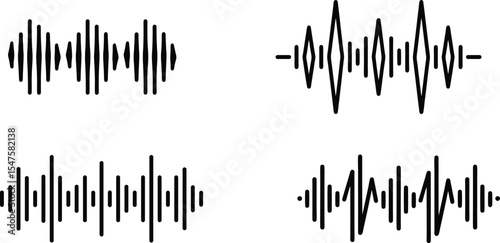 sound wave icon, audio message, audio voice sound wave vector illustration