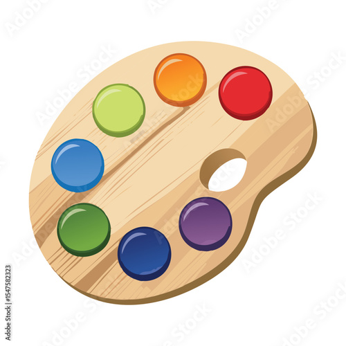 Wooden Paint Palette Colors