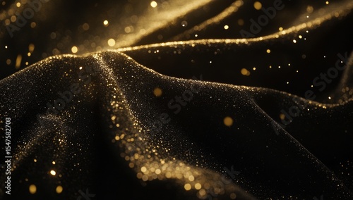 Abstract Gold Glitter Texture Dark Background