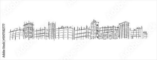 Buildings hand drawn sketch