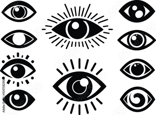 Eye Vector Illustration Vision Symbol for Design  on White Background