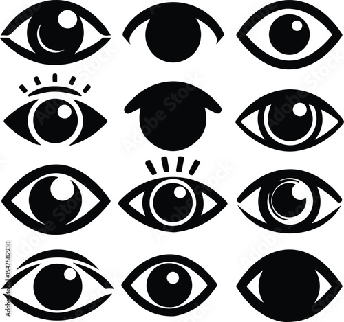 Eye Vector Illustration Vision Symbol for Design  on White Background