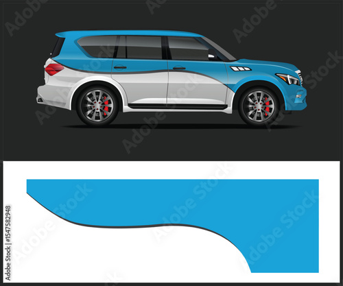 Retro car with patriotic wrap design template for vehicle branding and advertising