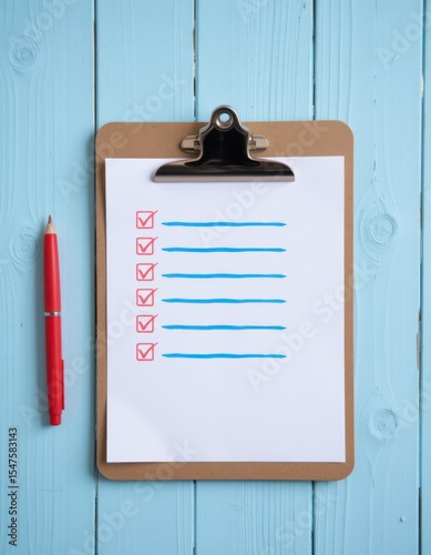 Productivity checklist office workspace image organized environment top-down view efficiency concept