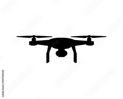 Drone silhouette vector, drone camera icon, Black drone
