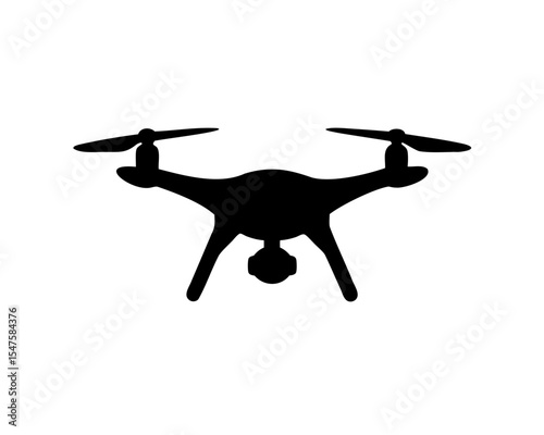 Drone silhouette vector, drone camera icon, Black drone