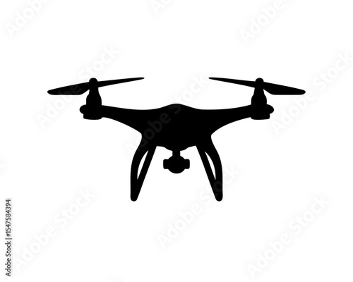 Drone silhouette vector, drone camera icon, Black drone