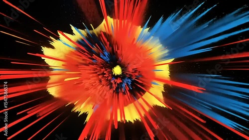 Vibrant explosion of colors in a cosmic background, creating a dynamic visual effect