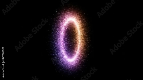 Vibrant glowing circular light effect on a black background, perfect for abstract design projects