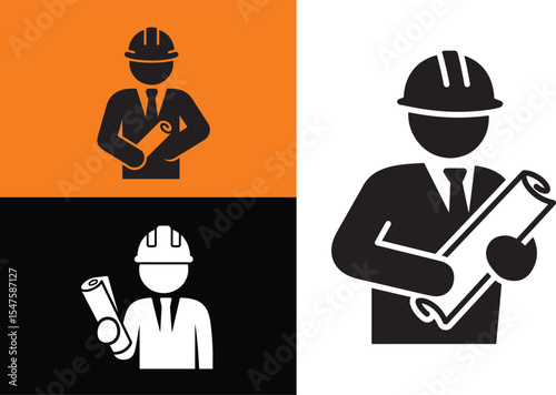 Civil Engineering Icon Set with Illustration Elements for Design Projects