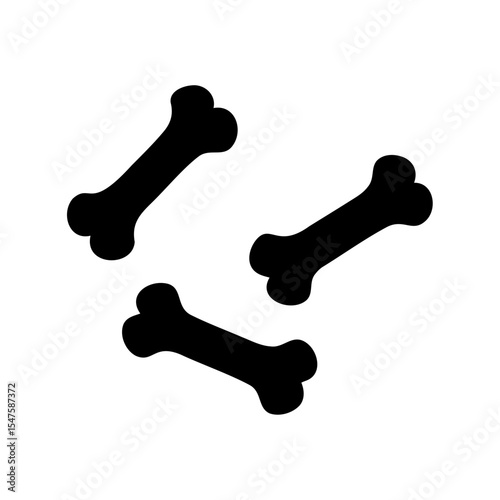 Dog bone silhouette, Dog bone vector illustration, Dog bone icon clipart