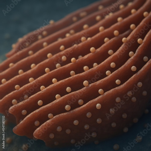 Close-Up of Organic Texture with Spherical Elements in Abstract Pattern