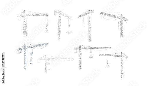 Building crane sketch